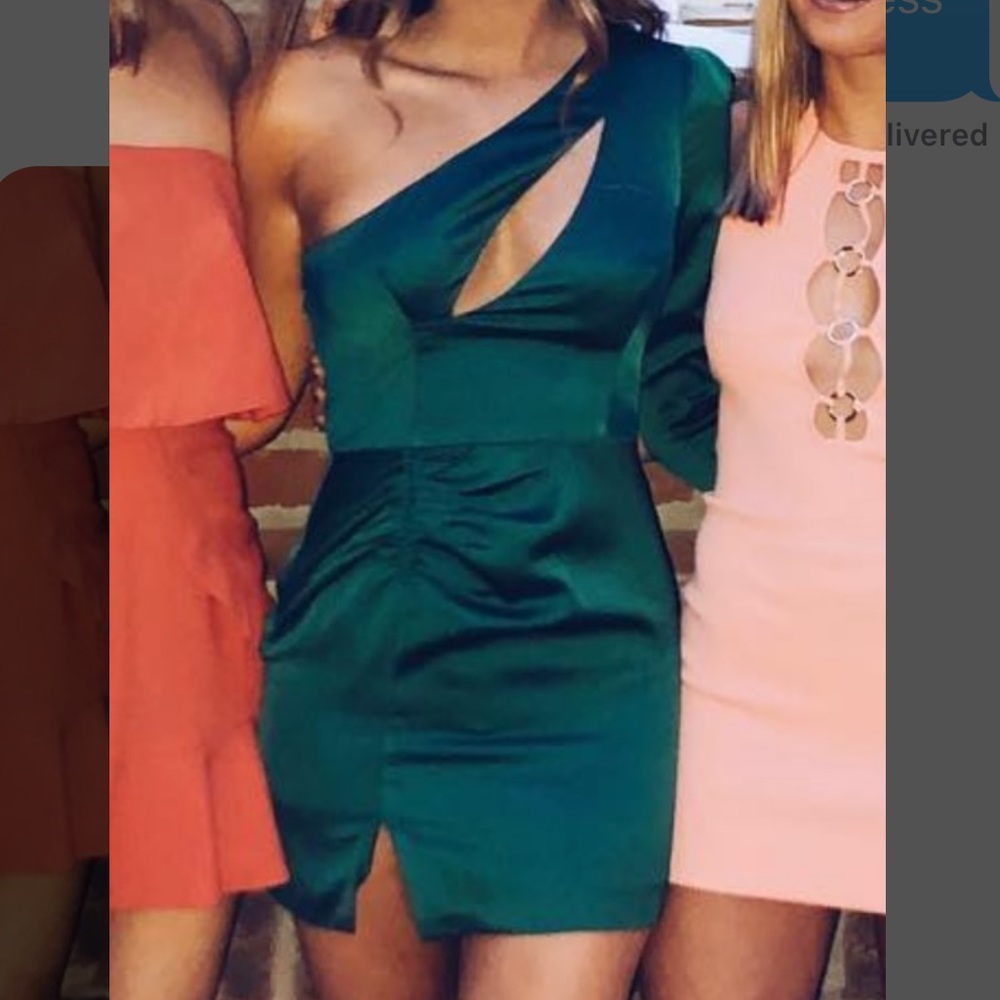 NDB Green one shoulder dress
